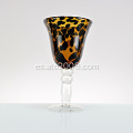 Copas de vinos con estampado de leopardo